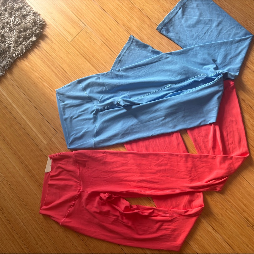 Aerie blue and pink bootcut leggings